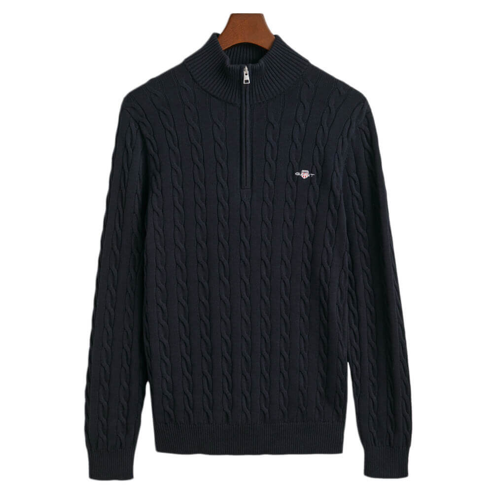 GANT Cotton Cable Knit Half-Zip Sweater